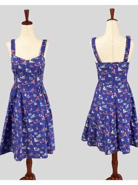 Bea & Dot by ModCloth Bumper Car Print Sundress Purple Size Small